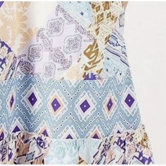 Tolani Collection patchwork Printed Dress with Ruffle womens XL NWT - Picture 5 of 11